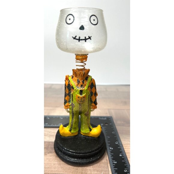 Halloween Decorative Candle Holder With Skeleton Clown Design - Picture 1 of 3